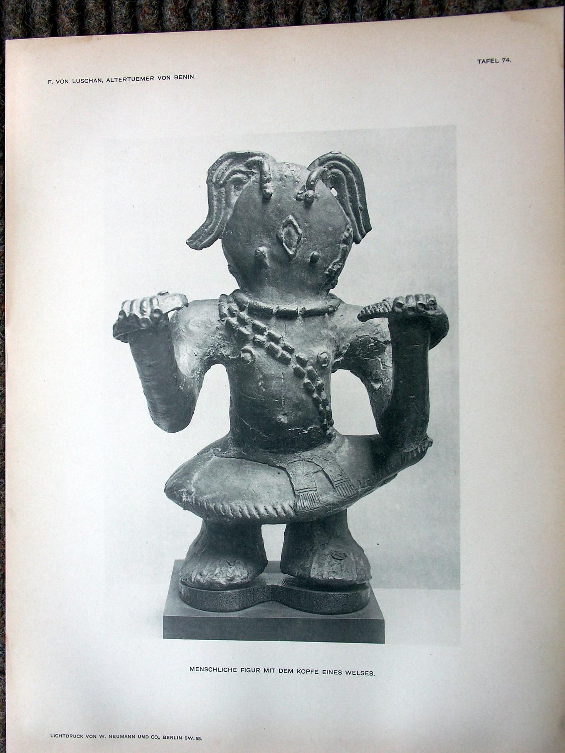 zz-lusc19,tafel 074 benin nigeria,welsmensch-bronze-figur